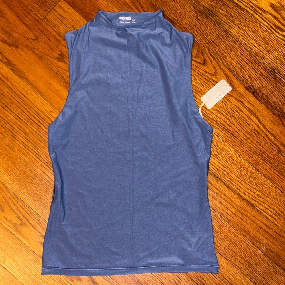 Aerie Smoothiez Navy Mock Neck Top